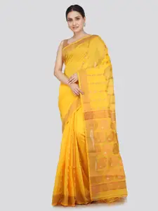 PinkLoom Ethnic Motif Woven Design Zari Saree
