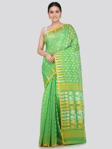 PinkLoom Floral Woven Design Pure Cotton Jamdani Saree