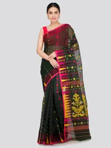 PinkLoom Floral Woven Design Pure Cotton Jamdani Saree