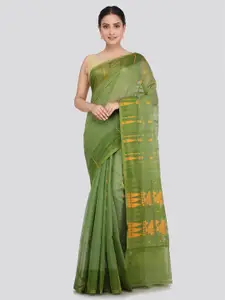 PinkLoom Ethnic Motifs Woven Design Pure Cotton Jamdani Saree