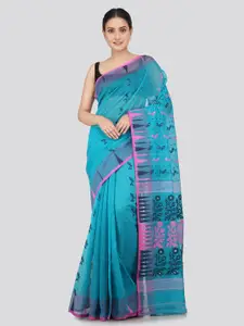 PinkLoom Ethnic Motifs Woven Design Pure Cotton Jamdani Saree