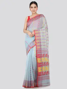 PinkLoom Woven Design Pure Cotton Jamdani Saree