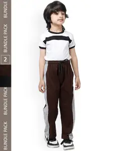 IndiWeaves Boys Pack Of 2 Pure Cotton Track Pants