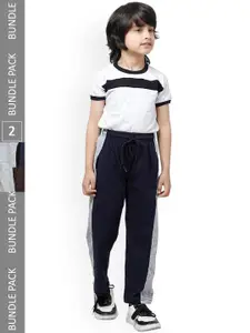 IndiWeaves Boys Pack Of 2 Pure Cotton Track Pants