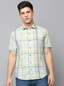 SHOWOFF Comfort Fit Tartan Checked Spread Collar Casual Shirt
