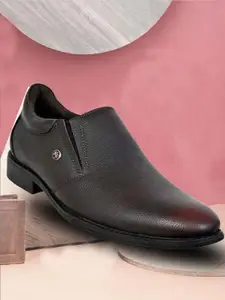 KICKSFIRE Men Textured Leather Formal Slip-On Shoes