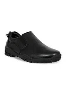 KICKSFIRE Men Textured Leather Formal Slip-On Shoes