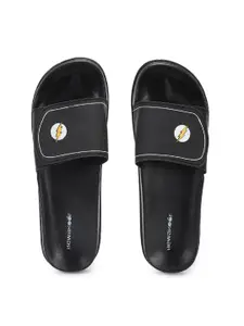 Bewakoof Men Black Printed Rubber Sliders