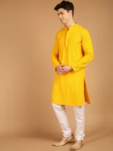 SOJANYA Ethnic Motifs Embroidered Sequined Pure Cotton Kurta