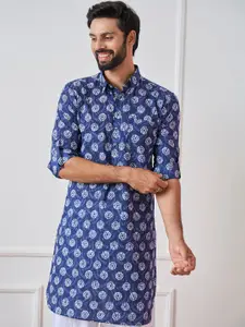 See Designs Shirt Collar Ethnic Motifs Printed Pathani Pure Cotton Kurta