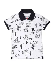 U.S. Polo Assn. Kids Boys Conversational Printed Polo Collar Pure Cotton T-shirt