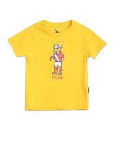 U.S. Polo Assn. Kids Boys Graphic Printed Pure Cotton T-shirt