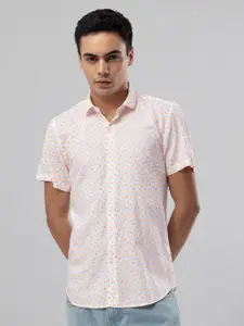 Snitch Slim Fit Polka Dot Printed Casual Shirt