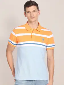 U.S. Polo Assn. Striped Polo Collar Slim Fit Pure Cotton T-shirt