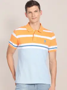 U.S. Polo Assn. Striped Polo Collar Slim Fit Pure Cotton T-shirt