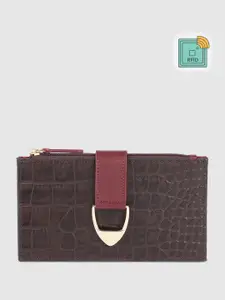 Hidesign Women Croc Textured Leather Two Fold Wallet