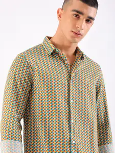 The Indian Garage Co Men Slim Fit Opaque Printed Cotton Casual Shirt