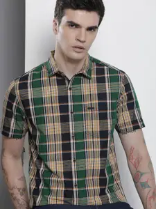 The Indian Garage Co Men Slim Fit Opaque Checked Casual Shirt