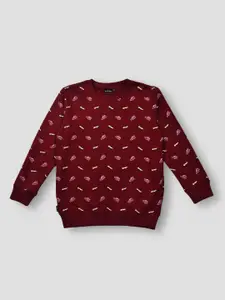 Gini and Jony Boys Conversational Printed Fleece Sweatshirt