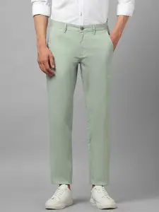 Louis Philippe Sport Men Green Slim Fit Trousers