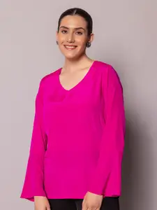 PowerSutra V-Necl Bell Sleeves Crepe Top