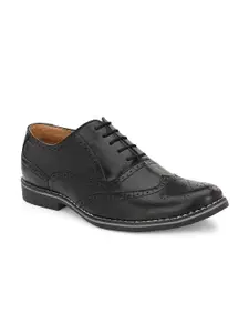 Azzaro Black Men Perforated Formal Brogues