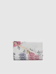 Globus Women Floral Printed Bow Detail PU Envelope Wallet