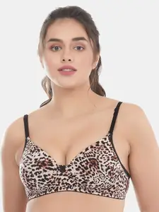 Candour London Animal Printed All Day Comfort Medium Coverage Lightly Padded Everyday Bra