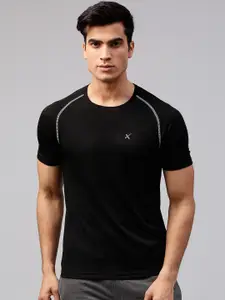 HRX by Hrithik Roshan Men Black Slim Advanced Rapid Dry Raglan T-shirt