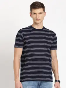 Indian Terrain Striped Round Neck Pure Cotton T-shirt
