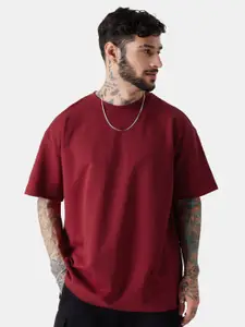 The souled store Solids Superhero Red Red Oversized T-Shirts
