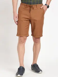 Indian Terrain Men Mid-Rise Slim Fit Pure Cotton Shorts