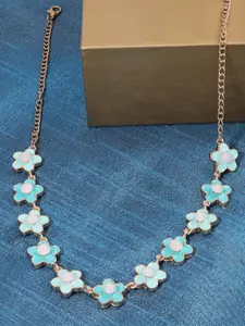 Zaveri Pearls Gold-Plated Floral Choker Necklace