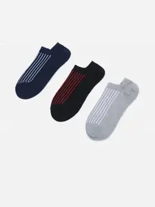 max Men Pack Of 3 Patterned Ankle Length Socks