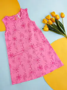 Pantaloons Junior Girls Floral Printed Cotton A-Line Dress