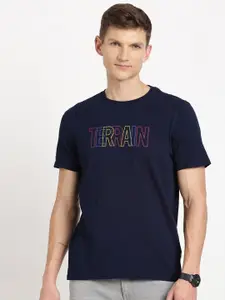 Indian Terrain Typography Printed Pure Cotton Slim Fit T-shirt