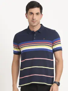 Indian Terrain Striped Polo Collar Slim Fit T-shirt
