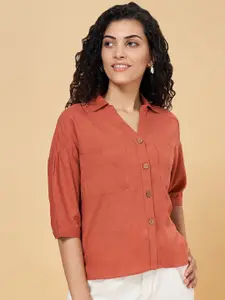Honey by Pantaloons Spread Collar Three-Quarter Sleeves Casual Shirt