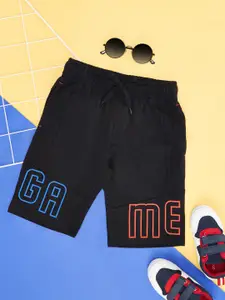 Pantaloons Junior Boys Typography Printed Mid Rise Cotton Shorts
