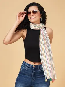 Honey by Pantaloons Striped Scarf With Tassels