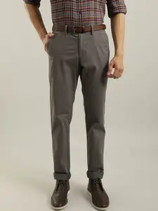 Indian Terrain Men Brooklyn Mid-Rise Slim Fit Formal Trousers