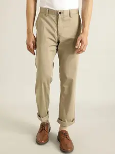 Indian Terrain Men Mid-Rise Brooklyn Slim Fit Cotton Trousers