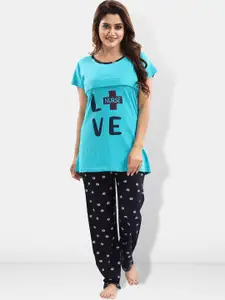 Be You Typography Printed Maternity Night Suit