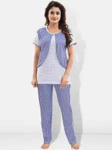 Be You Striped Satin Night Suit