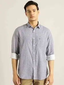 Indian Terrain Chiseled Slim Fit Floral Printed Pure Cotton Casual Shirt