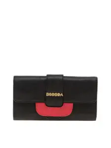 ESBEDA Women Black & Red Two Fold Wallet
