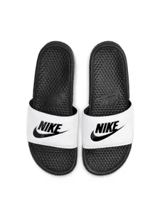 Nike Men White & Black BENASSI JDI Printed Flip-Flops