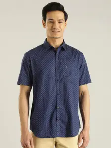 Indian Terrain Chiseled Slim Fit Micro Ditsy Printed Pure Cotton Casual Shirt