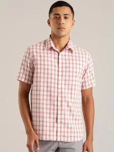 Indian Terrain Chiseled Slim Fit Micro Checks Pure Cotton Casual Shirt