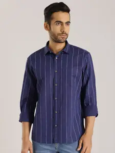 Indian Terrain Chiseled Striped Slim Fit Casual Shirt
